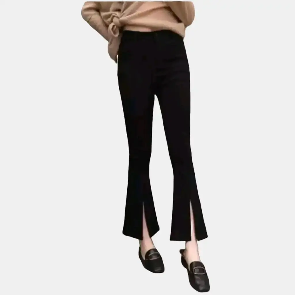 Celana Cutbray Belah Depan Scuba Panjang Wanita Highwaist Dewasa Basic Bawahan Casual