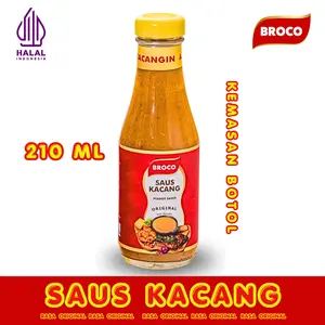 BrocoFood - Saus Kacang Rasa Original- Bumbu Masak Instant - Kemasan Botol 210 Ml - Ready To Eat - Siap Untuk Di Makan- saus masak- Halal & BPOM - Siap Makan- Bahan