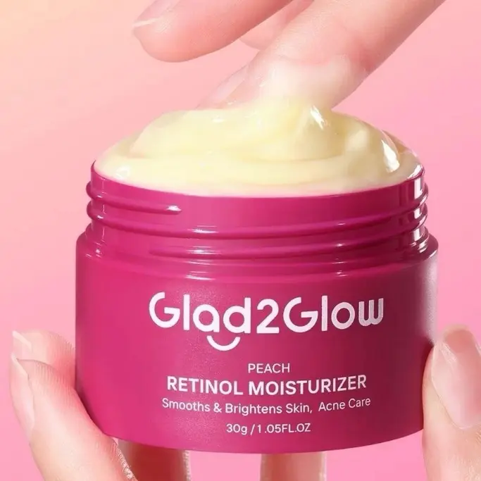 Glad2Glow Peach Retinol Moisturizer 30g Pelembab Wajah Retinol Anti Aging - Retinol Glad2glow