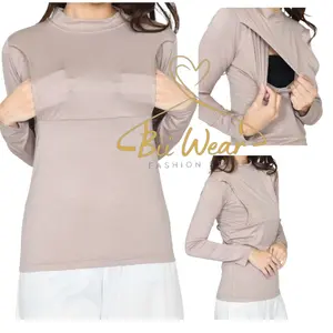 Manset Busui Menyusui Lengan Panjang Kaos Rayon Adem Wanita