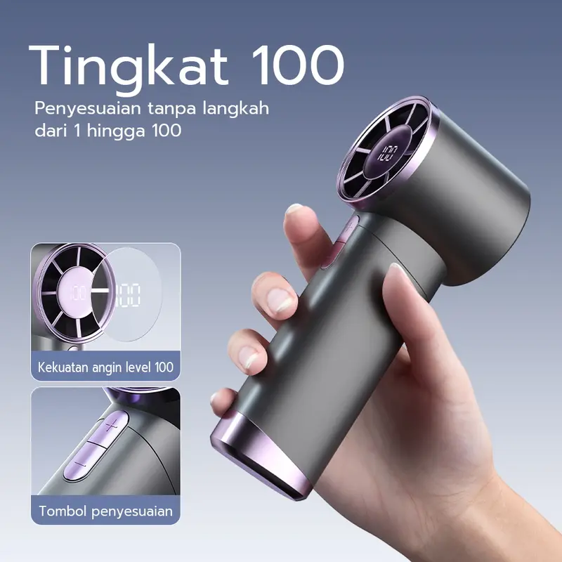 Skylumba Kipas Turbo High Speed Portable Angin Kencang 100 Level Kecepatan Putaran Baling-Baling Logam Angin LED Display FN30E 2