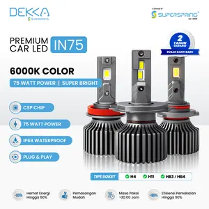 DEKKA IN75 Lampu LED Mobil 75W 6000K H11 HB3 H4 Garansi 24 Bulan Car