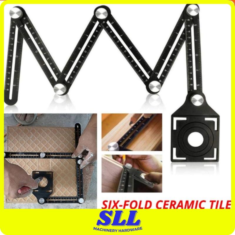 Tile Cutter Multi Angle Adjustable Angle Six-Folding Ruler Drill ...