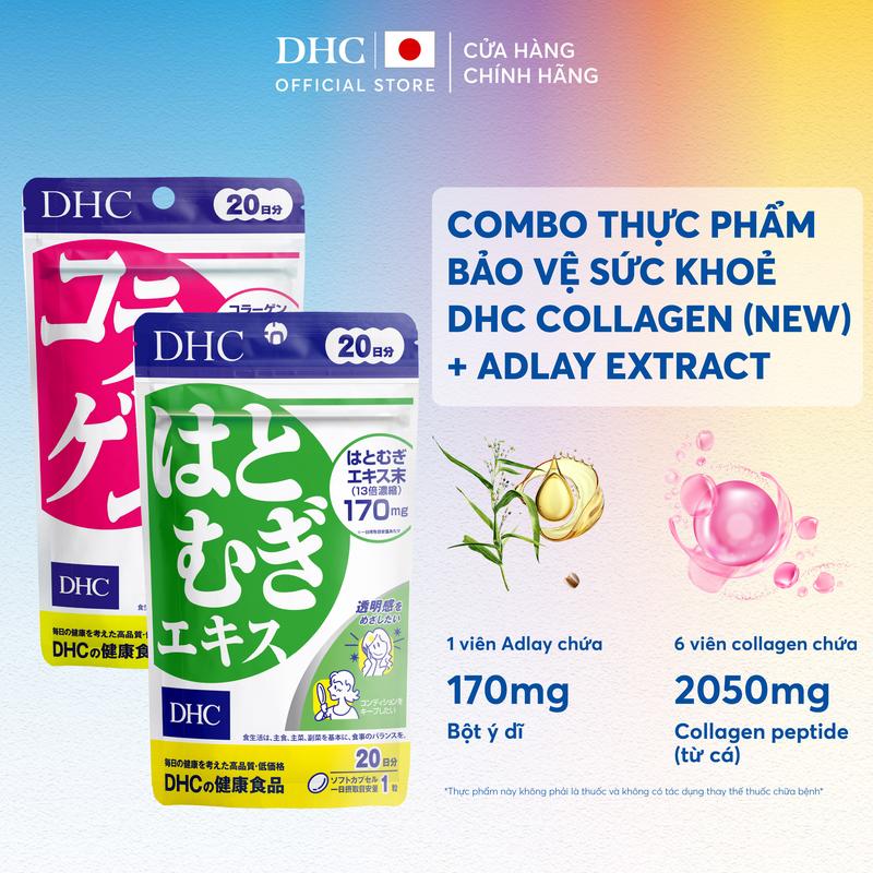 Combo TPBVSK DHC ADLAY EXTRACT + COLLAGEN dạng viên uống hỗ trợ bổ sung Adlay Ý dĩ và Collagen - DHC Nhật Bản chính hãng - combo 20 Ngày hoặc 60 Ngày