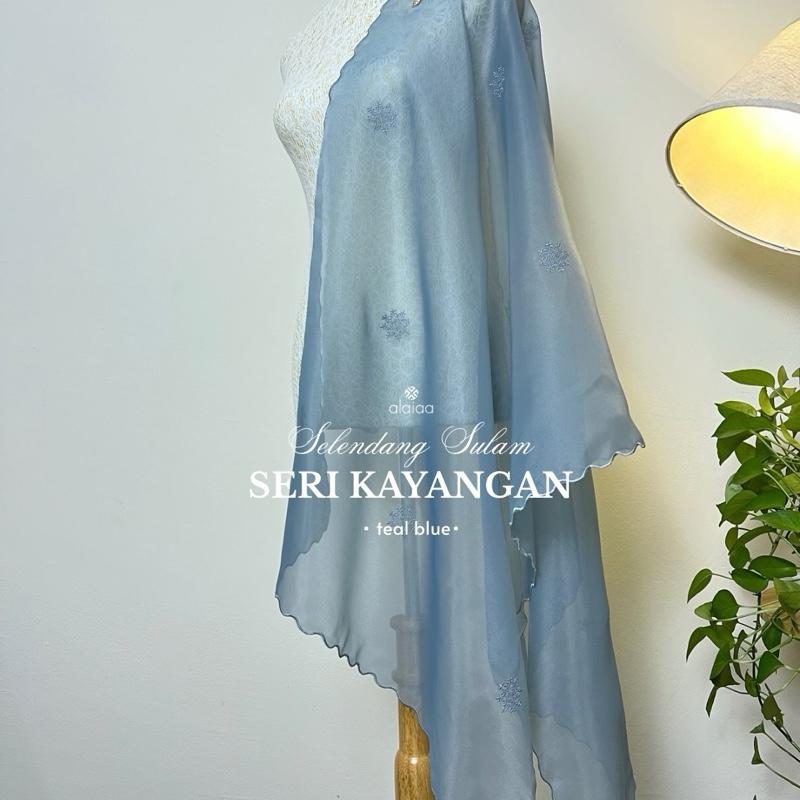 SERI KAYANGAN Khăn choàng thêu/Hijab, vải organza, songket, khăn choàng, khăn…