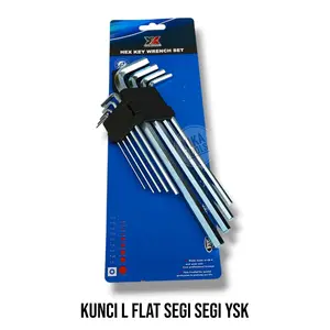 Kunci L Flat Hex Extra Long 9 Pcs YSK