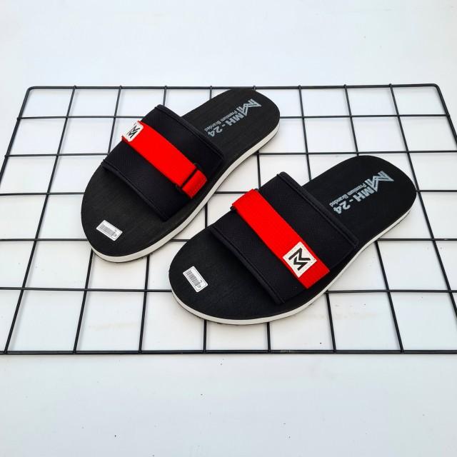 Sandal Selop Pria MH-24 Slip On Distro Casual Hitam SHB Promo - Shoes