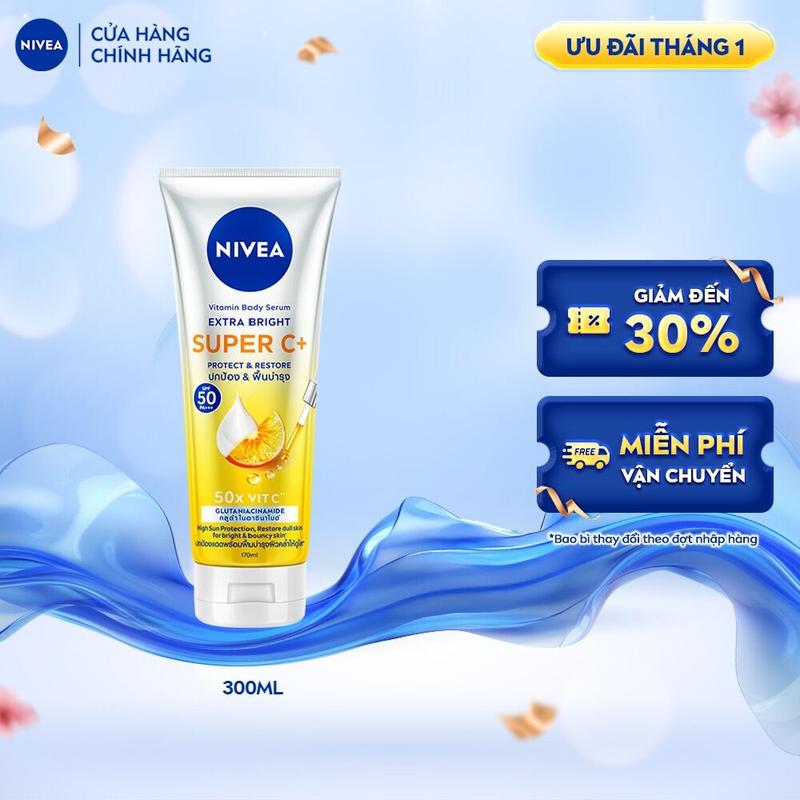 K Tinh Chất Dưỡng Thể NIVEA Extra Bright 300ml Giúp Da Sáng Mượt & Làm Mờ Vết Thâm Sạm - 93824 99197 99195