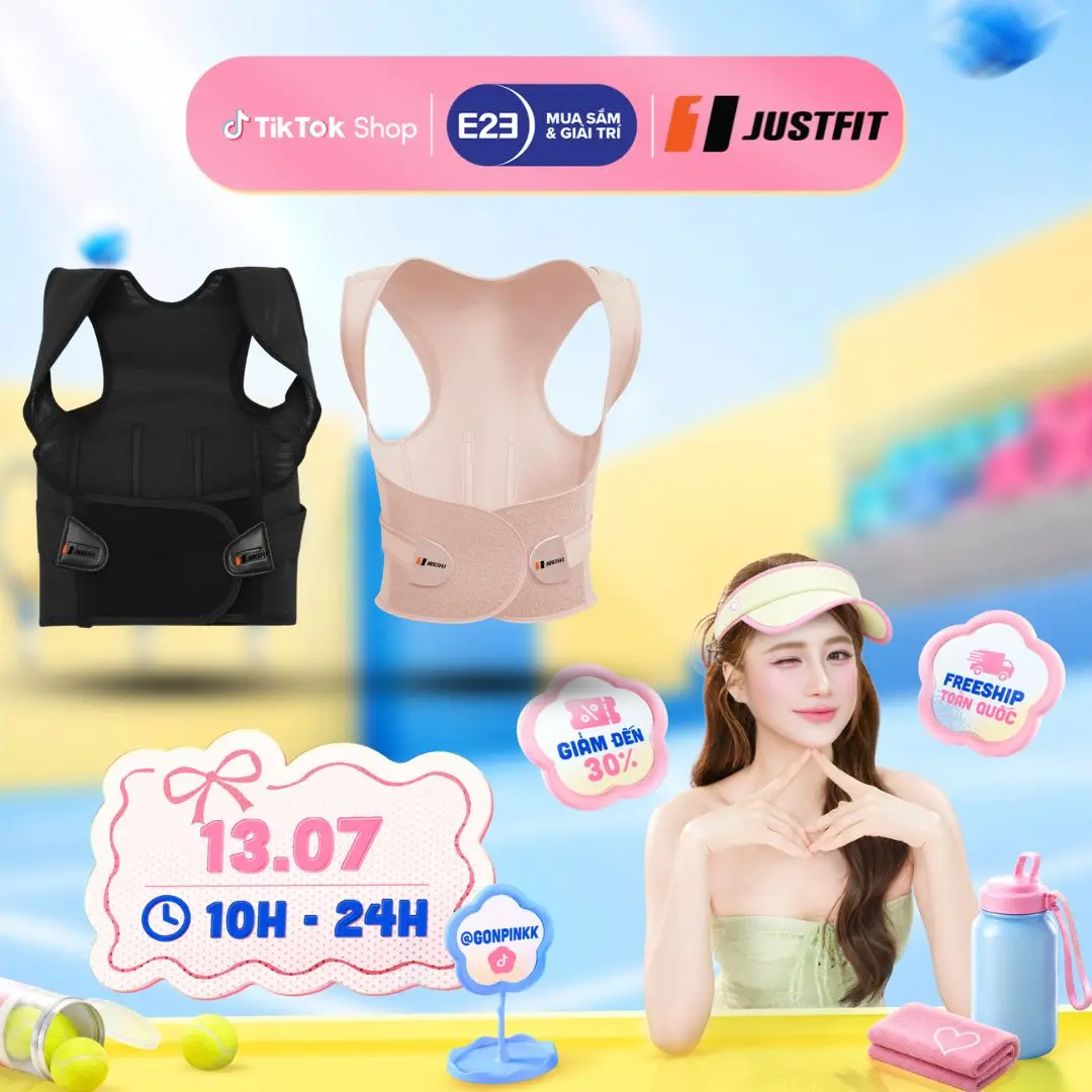 Đai Hỗ Trợ Tư Thế Lưng JUSTFIT – Đai Chỉnh Dáng Lưng, Định Hình Tư Thế Khi Làm Việc & Thể Thao
