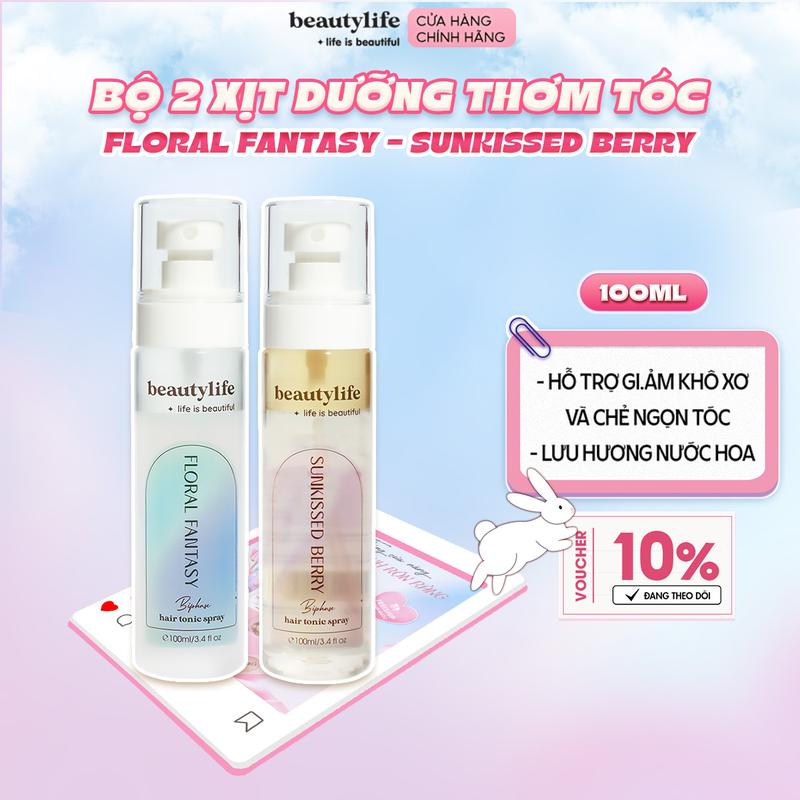 Bộ 2 Xịt Dưỡng Tóc 2 Lớp Beautylife 100ml - Hỗ Trợ Dưỡng Tóc Mềm Mượt, Lưu Hương Nước Hoa Chăm Sóc Tóc Nữ hair  spray
