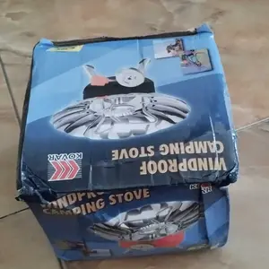 Kompor Camping Gas Alat Masak Alam Mini Kompor Lipat Bunga dan kotak Anti Angin WindProof Nesting Portable