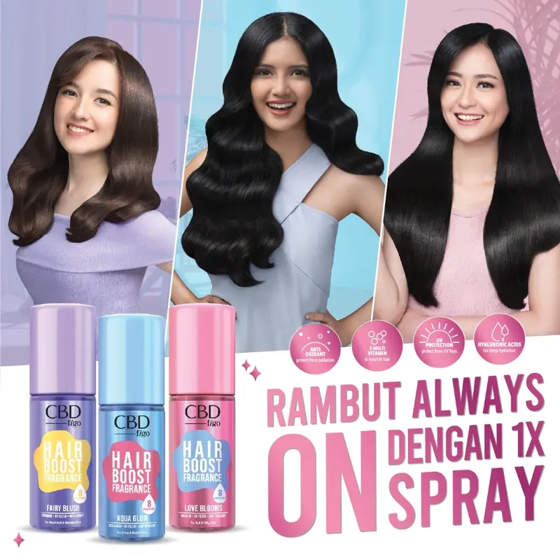 CBD Figo Hair Boost Fragrance 100ml | Fairy Blush | Aqua Glow | Love Blooms 1