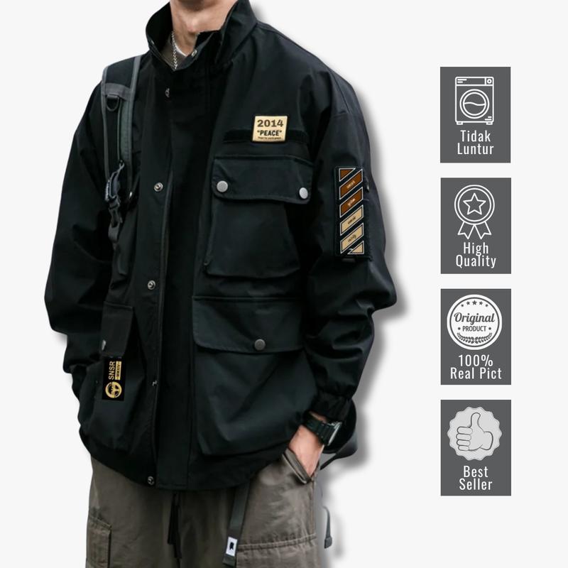 Jaket Parka Civir War Two Mat Taslan Waterproof Outdoor Pria Dewasa Nyaman Panjang Keren Kekinian 0