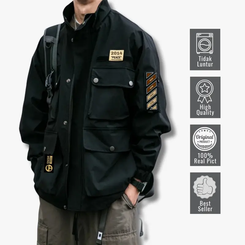 Jaket Parka Civir War Two Mat Taslan Waterproof Outdoor Pria Dewasa Nyaman Panjang Keren Kekinian 0