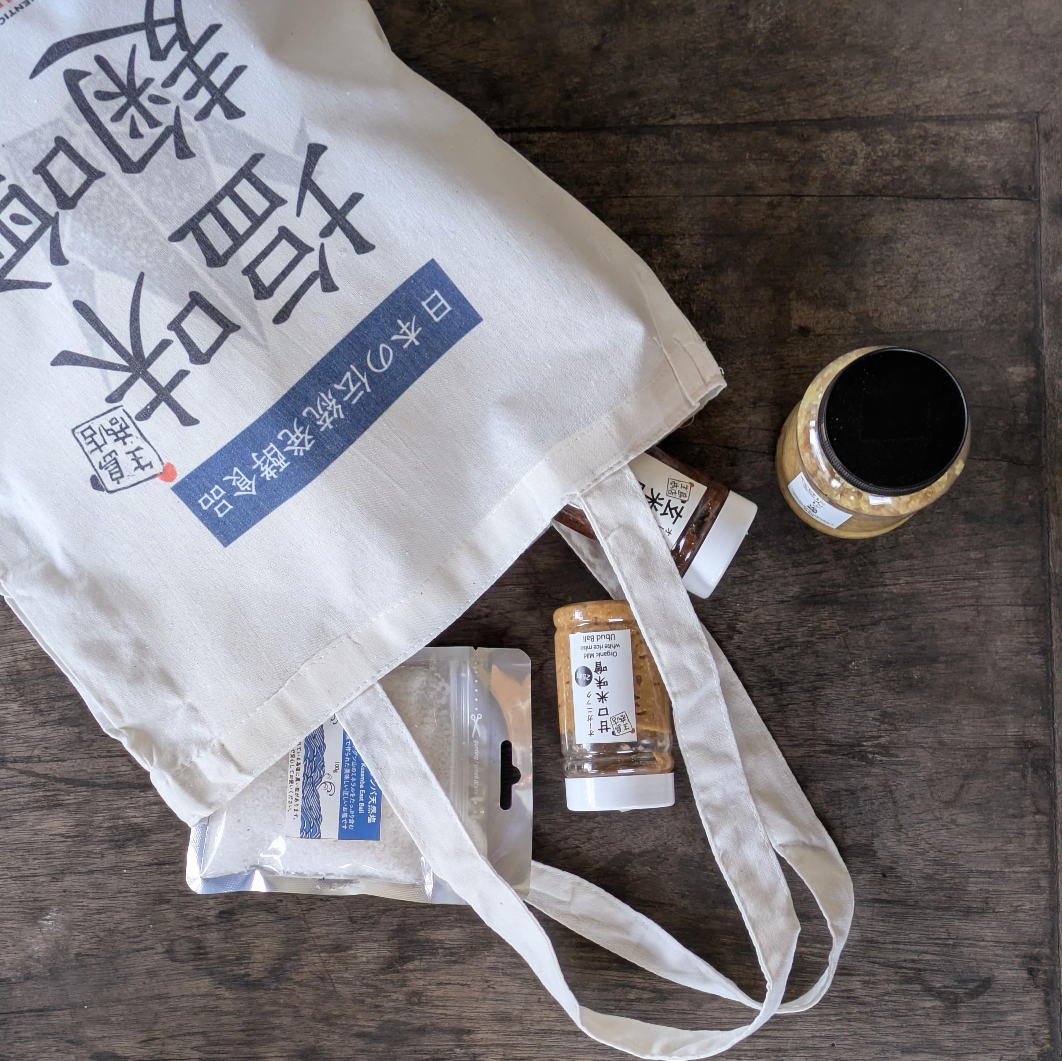 Tote Bag Kanji Jepang “Miso & Shiokoji” | Ikushima Store