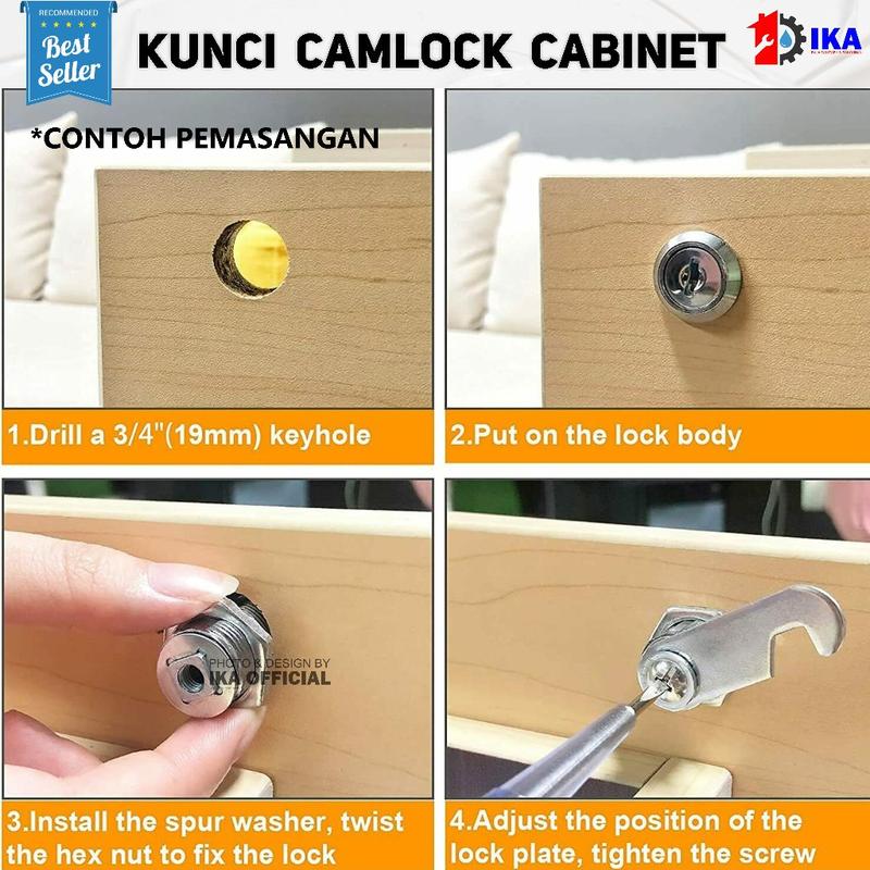 Kunci Camlock Lemari Loker Laci Box Kotak Panel 20mm / Kunci Camlock Kunci Loker Kunci Kait /HL-103-20 mm CamLock - Kunci Locker - Kunci Lemari Weldom kuat awet tinggal pasang 2