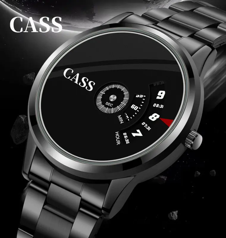 JAM TANGAN AUTOMATIC ORIGINAL JAM TANGAN KONSEP WORMHOLE POINTERLESS JAM TANGAN KUARSA SEDERHANA TRENDI PRIA NON-MEKANIS PELAJAR VERSI KOREA PRIA 1