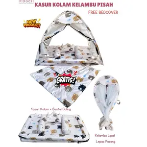 Kasur Bayi set kelambu lepas KOTAK Tenda Free Badcover - kasur bayi plus bantal guling cewe cowo - Kado Bayi -  kasur bayi premium merek BOCIL- Bedcover Tidur
