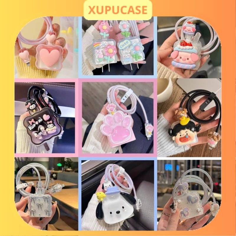 99 mẫu Combo Set 5 phụ kiện bảo vệ củ sạc và cáp sạc cho iphone PD18 20W cao cấp