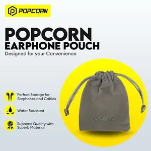 Popcorn Earphone Pouch Bag Grey Multi Function Mini Cable Storage