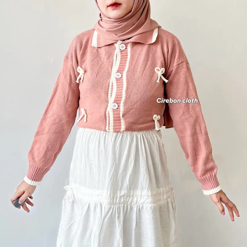 Cirebon Cloth - Elora Cardigan Knit Coquette / Cardigan Coquette / Cardiga Rajut Wanita Baju Panjang 1