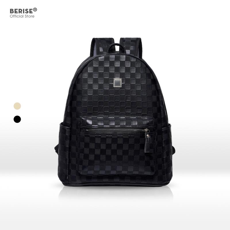 Balo Da Berise Brand Caro Trendy, Unisex Phù Hợp Nam Nữ , đựng vừa laptop 14inch , chống nước