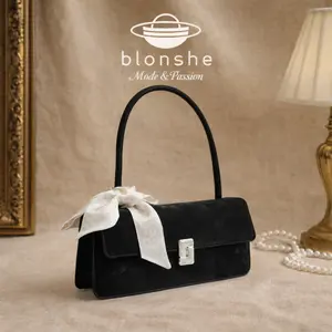 BLONSHE Mode & Passion - | Tas Ratu Vintage City Bag Tas Selempang Wanita Kulit Beludru Retro Kasual