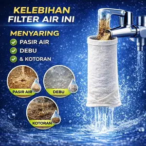Filter Air Keran Saringan Penjernih Air Kain Tebal Selobong Penahan Air cocok untuk air PDAM dan sumur  Simple Mudah Dicuci Awet Tahan Lama Cocok Semua Keran