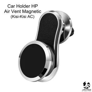 QY36 Car Holder Air Vent Mount Magnetic Phone Holder Universal Rotary 360 Derajat Auto Jepit Ventilasi Kisi Kisi AC Rotari Putar Bracket Stand Suction Automatic Lock 360 derajat Phone Holder Hp Dashboard Gps Maps Waze Mobil Universal Karbon Hitam Leher Pa