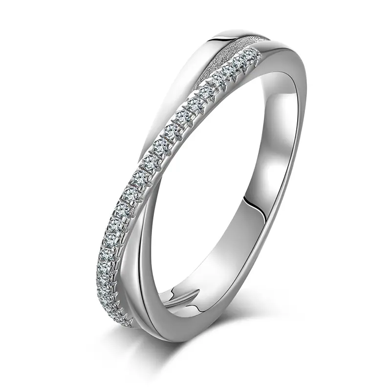 【#90】925 Sterling Silver Moissanite X Rings For Women