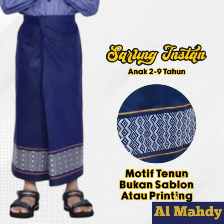 sarung instan anak Motif karakter Muslim / sarung anak instan Tenun / sarung anak 2-9 tahun / sarung instan anak laki laki 3