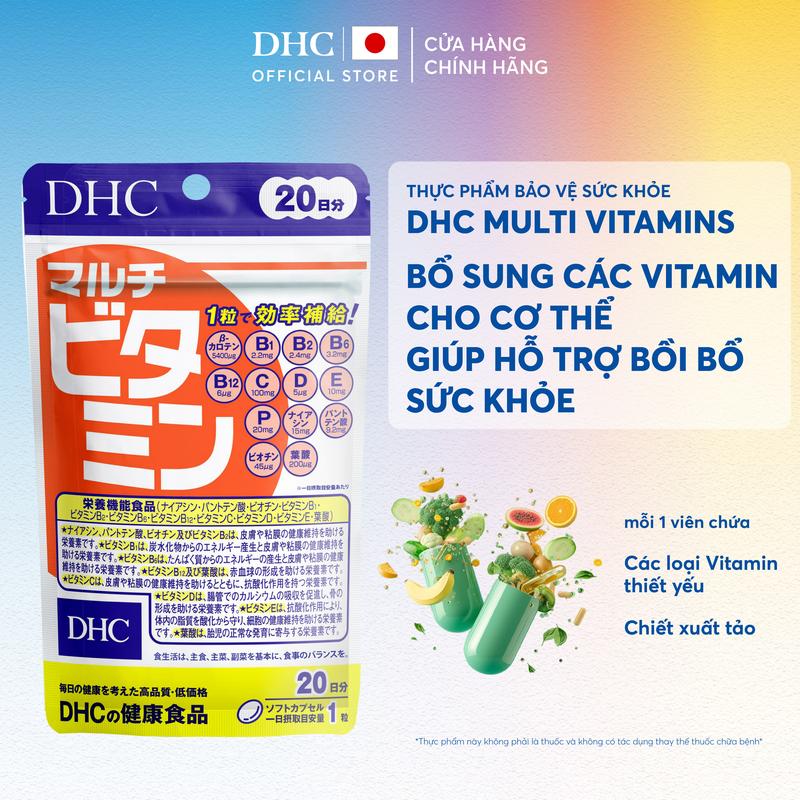 TPBVSK DHC MULTI VITAMINS dạng viên uống hỗ trợ bổ sung 12 loại vitamin cần thiết cho cơ thể - Vitamin Tổng Hợp - Gói 20 Ngày hoặc 60 Ngày - DHC Chính hãng