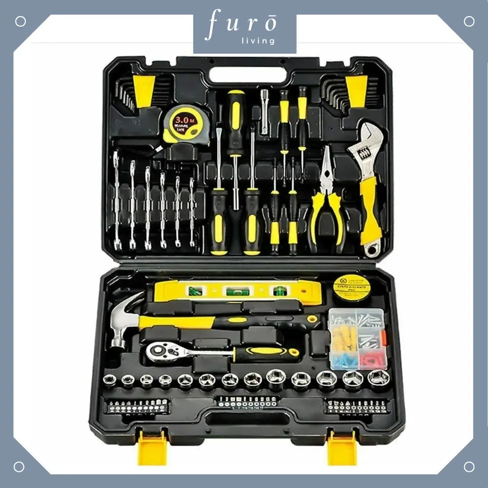 🇸🇬[New Product Sale]108pcs All That You Need Tool Kit Set Tools - Screwdriver, Socket, Hammer, Wrench, Ratchet