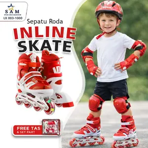 Sepatu Roda Anak Remaja Dewasa Sepatu Olahraga Roda PVC Menyala Uniseks 003-1000