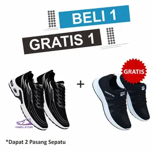 BELI 1 GRATIS 1 Sepatu Pria Fashion Sport Trendy Casual Kasual Shoes Sneakers Running