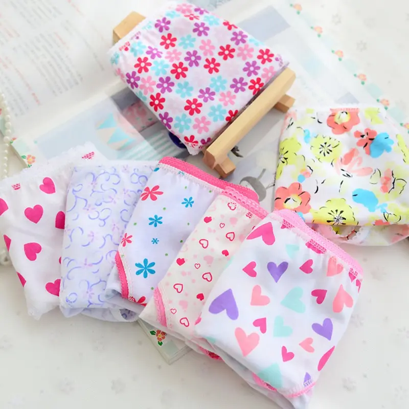 6pcs/pack Baby Girls Underwear Cotton Panties Kids Short Briefs Children Underpants