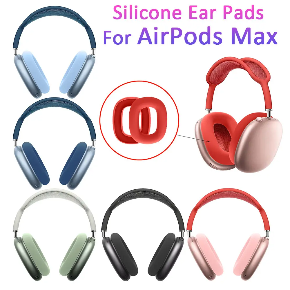 1 Pair Replacement Soft Silicone Ear Pads Cushion Cover For AirPods Max Headphone Headsets Earmuff EarPads Protective Case