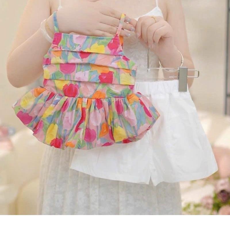 MỘC BABY STORE -08 SÉT BỘ ÁO DÂY NHÚN KÈM QUẦN ĐÙI CHO BÉ GÁI -10-30kg Vải Nhún Màu Sắc Rực Rỡ Phù Hợp Cho Trẻ Từ 10-30kg