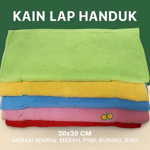 Kain Lap Handuk Warna Warni Merah 30x30 cm untuk Cleaning Service Bahan Halus dan Menyerap Air dengan Baik