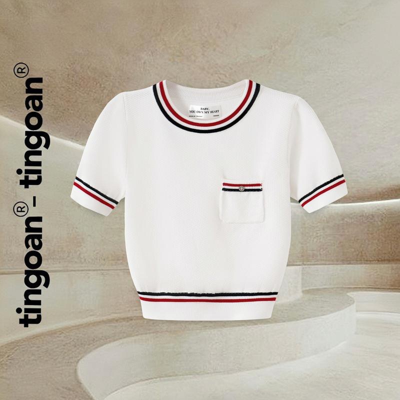 TINGOAN X TIKTOKSHOP - Áo len xù cổ tròn túi zúm lửng có 2 viền áo MIMI TOP