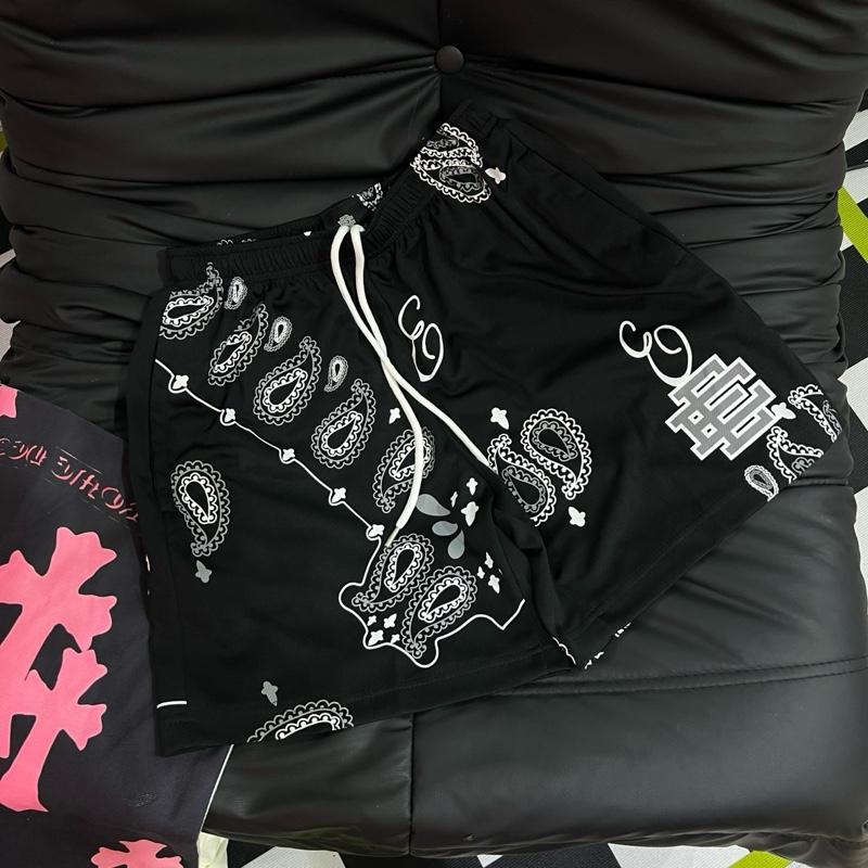 Quần short nam Âu Mỹ in kéo sợi hoạ tiết thổ cẩm chất liệu polyester vải co dãn 2 chiều thoáng khí, mỏng mát mặc hè, from trên đầu gốisize 40-110kg của nhà DUMIMAN xl 【 9 】 d093 quần short xanh látúi lớn Menswear 1