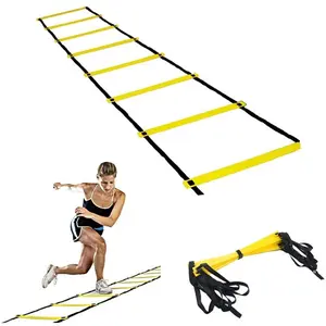 Agility Ladder / Tangga Tali Nilon Untuk Latihan Kecepatan / Kelincahan / Ketangkasan Ranchotion  4,6,8 Meter Tangga Tali Nilon