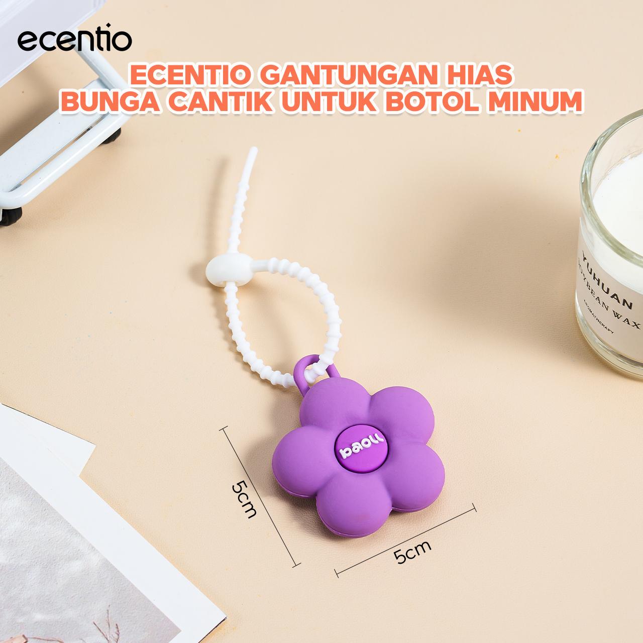 【GA】ecentio gantungan hias bunga pvc aksesoris botol minum karakter lucu tahan lama anti pudar cocok untuk botol tumbler