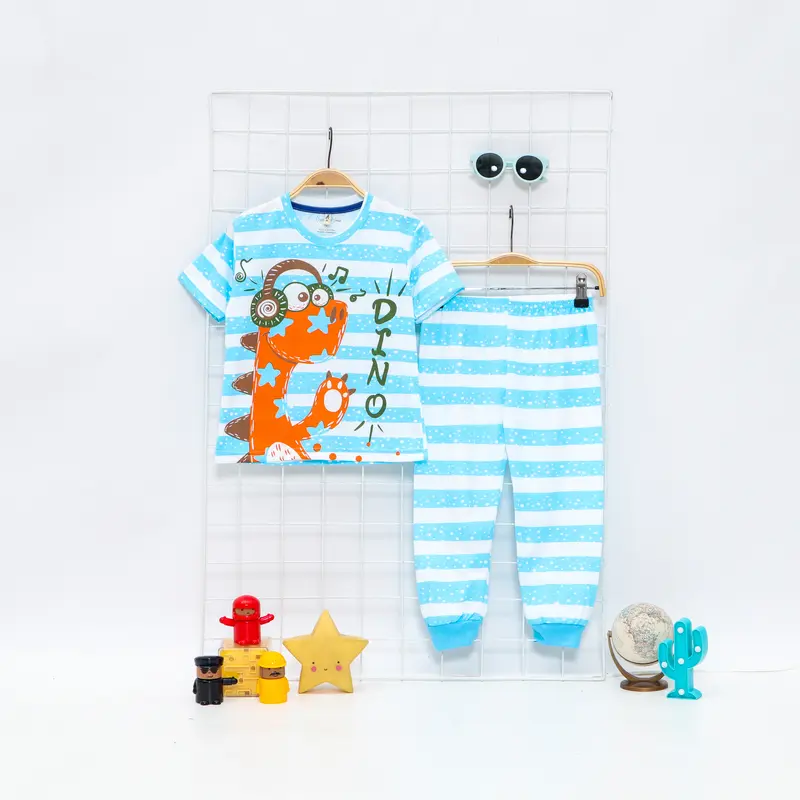 Peachbello Set Pakaian Tidur Anak Usia 1-6th Bayi Lengan Pendek Anak Perempuan Bahan Katun 6