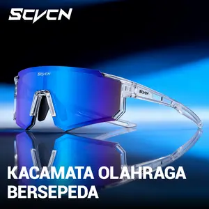 SCVCN Hot Peralatan Olahraga Kacamata Hitam Bersepeda Untuk Pria Wanita Santai Berkemah Kacamata Olahraga Golf Baseball Balap Berperahu Berlari Memancing Kacamata Bersepeda Sepeda Gunung Motor UV400 Tahan Angin Kacamata