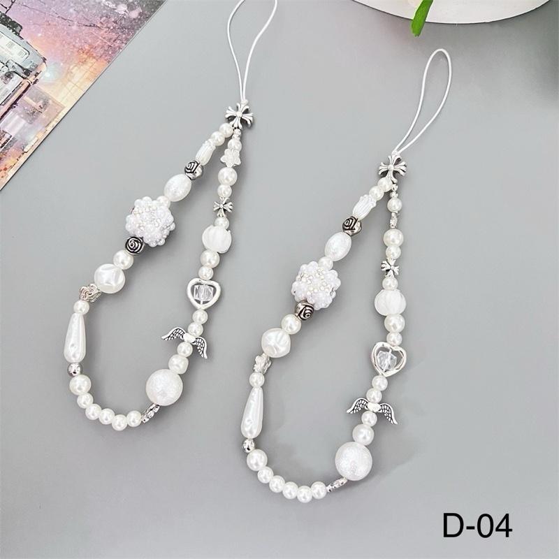 Dây treo điện thoại di động sang trọng, dây chuyền đeo cổ tay đính cườm, cầm tay mặt dây chuyền chống thất lạc 5