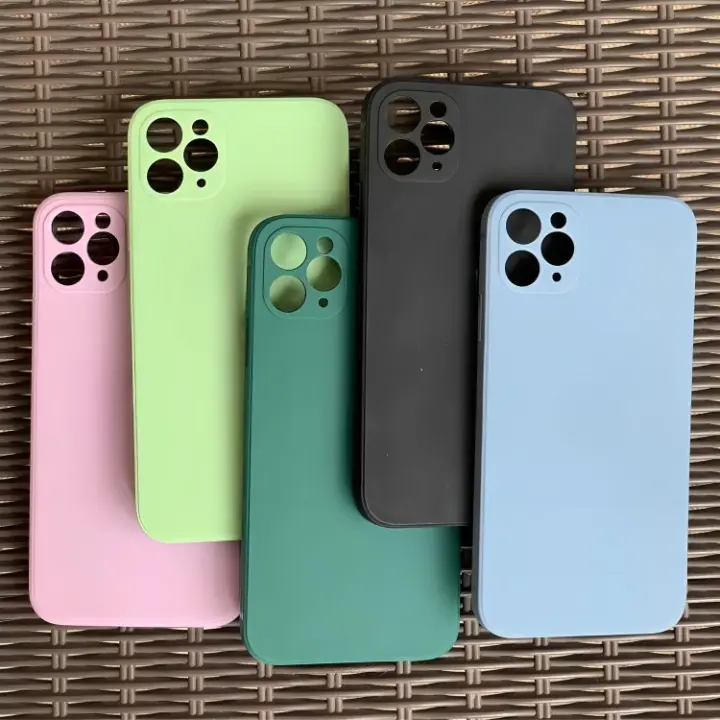 Silicone Case Square Edge Dengan Bagian Sisi Datar untuk ip 6 7 8 Plus X XR XS 11 12 13 14 Pro Max Look Like ip 12