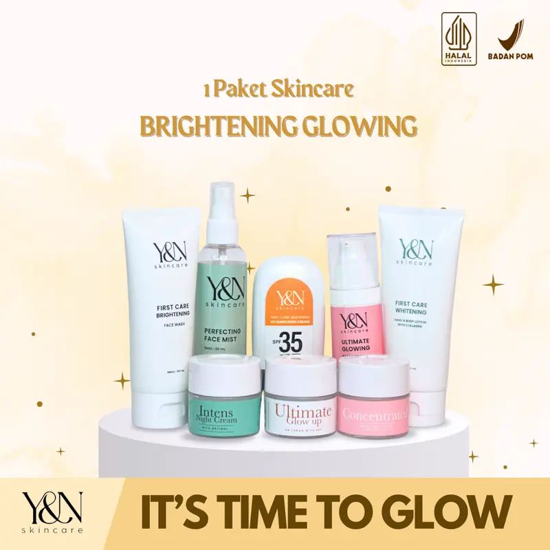 Paket Glowing Y&N Skincare Perawatan Wajah Pencerah Muka Mencerahkan Moisturizer Facial Pelembab Lotion 0