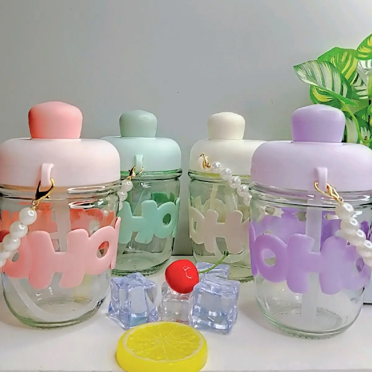 B ( B167 ) GELAS MINUM KACA HOHO TUMBLER KACA AESTHETIC CUP KACA SIMPLE ELEGAN