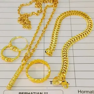 SET PERHIASAN WANITA LENGKAP GELANG KELABANG LAPIS EMAS23k